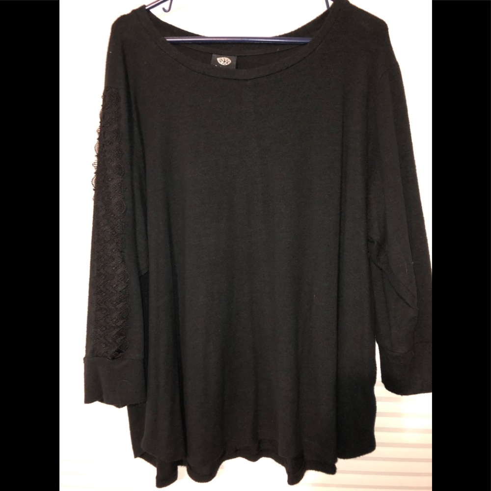 Womens 2X Bobeau Beautiful Black Sweater